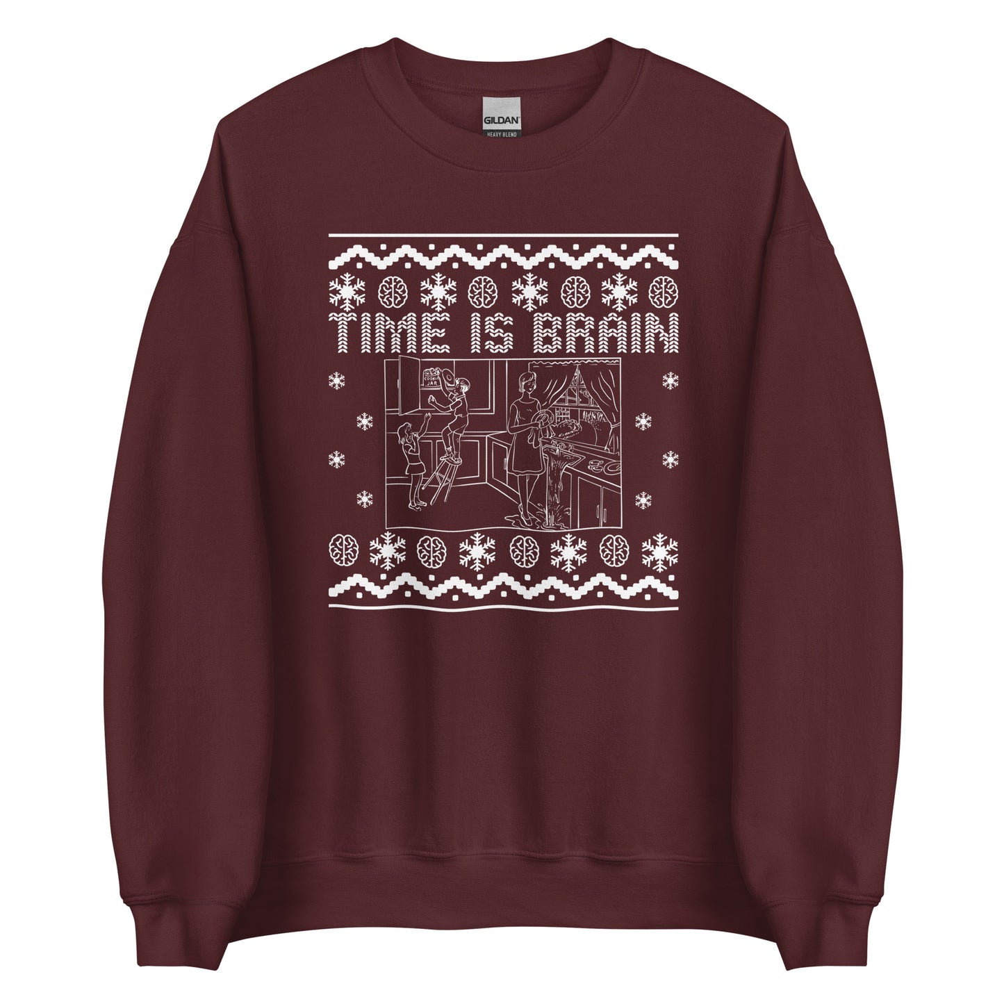 Time Is Brain Classic Ugly Christmas Sweater