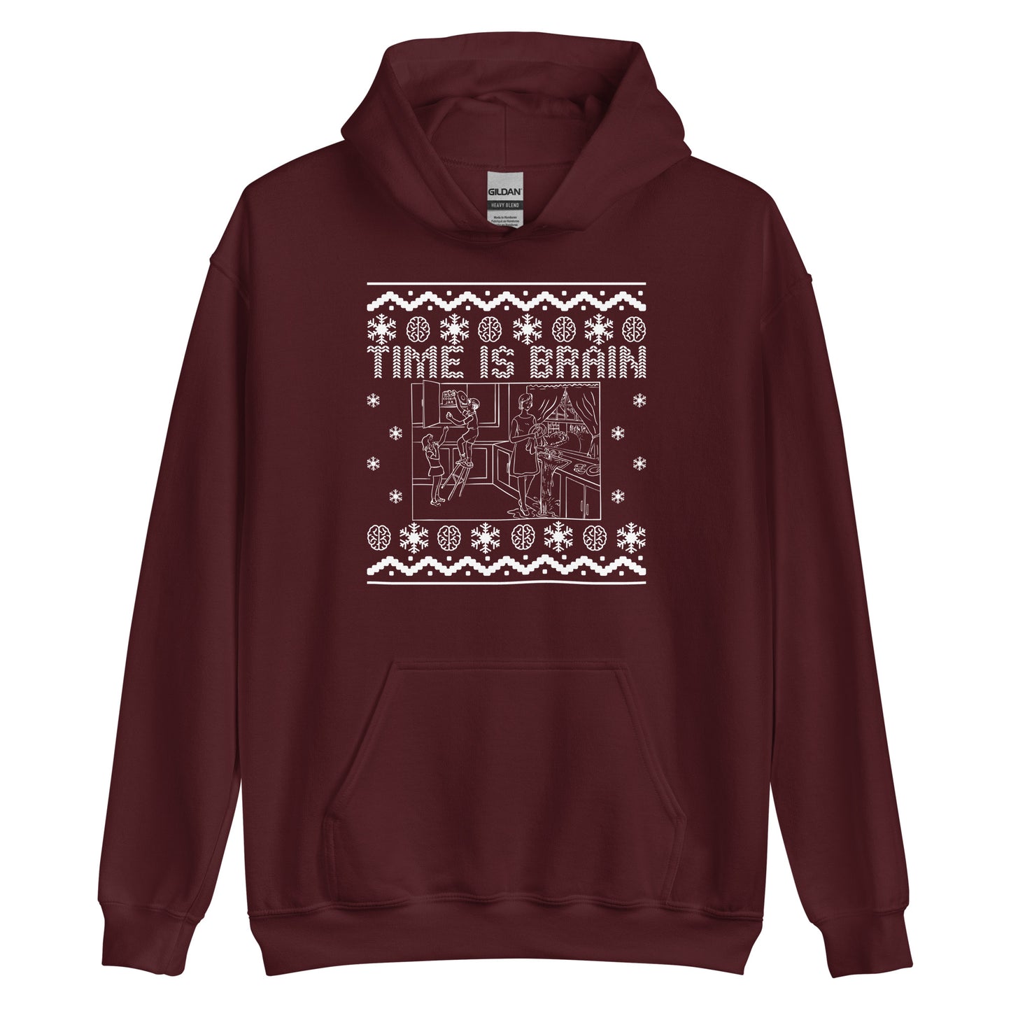 Time Is Brain Classic Ugly Christmas Hoodie
