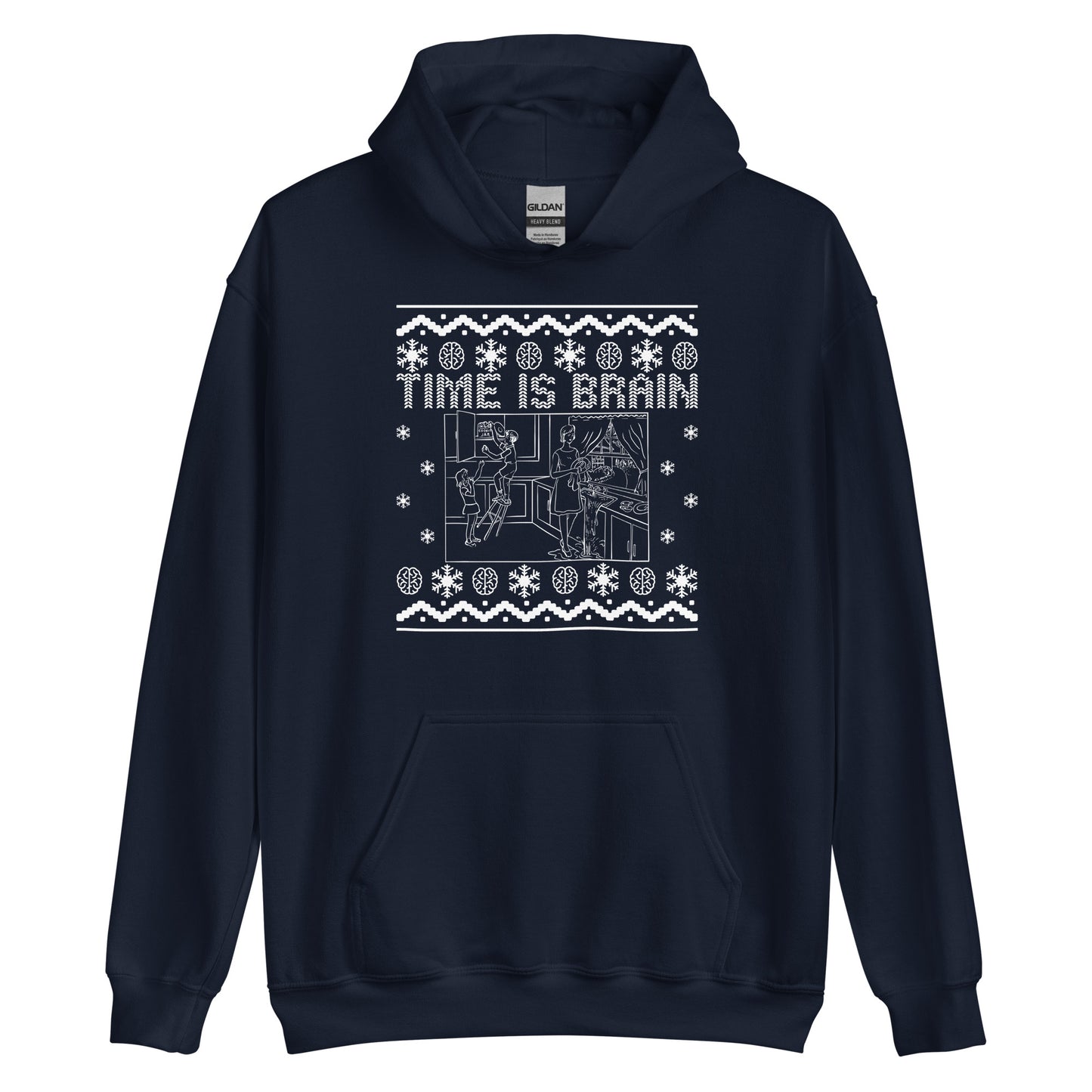 Time Is Brain Classic Ugly Christmas Hoodie