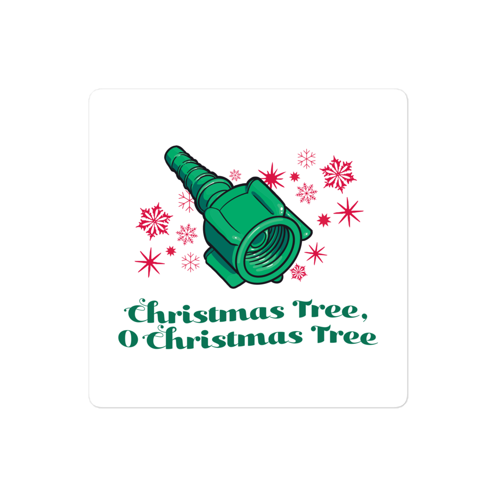 Nut and Nipple Christmas Tree Sticker
