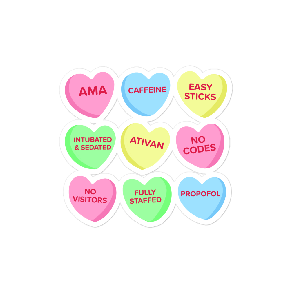 Candy Hearts Sticker