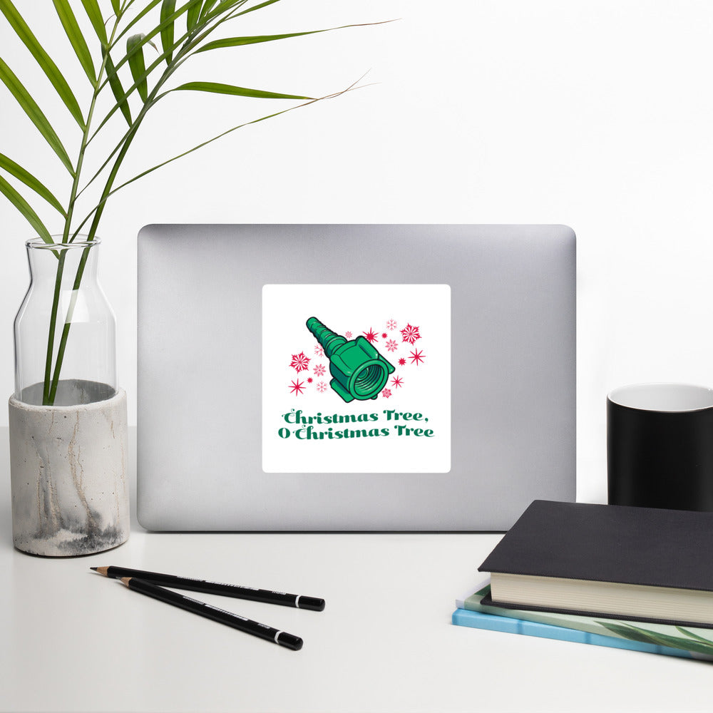 Nut and Nipple Christmas Tree Sticker