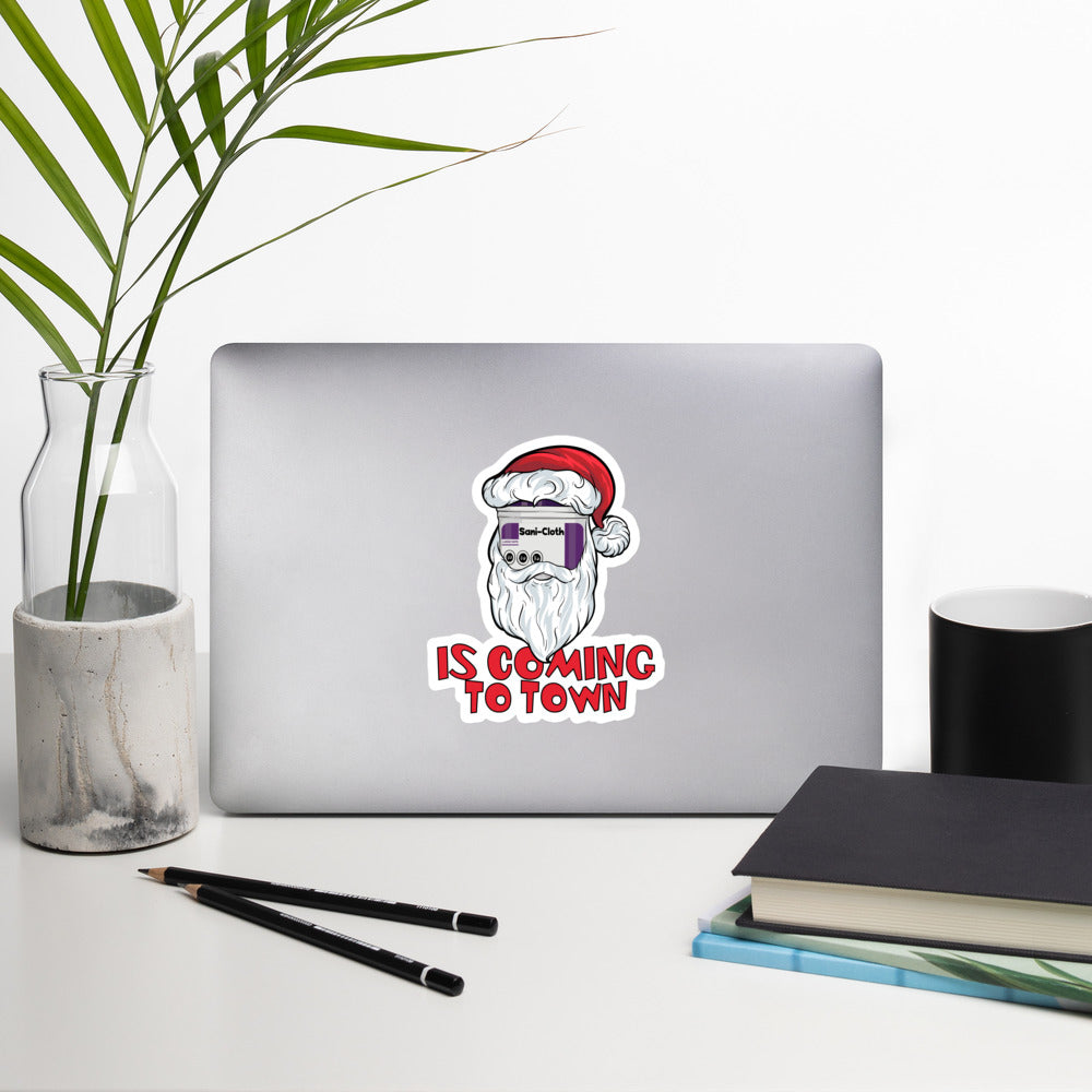 Sani Cloth is Coming to Town Sticker