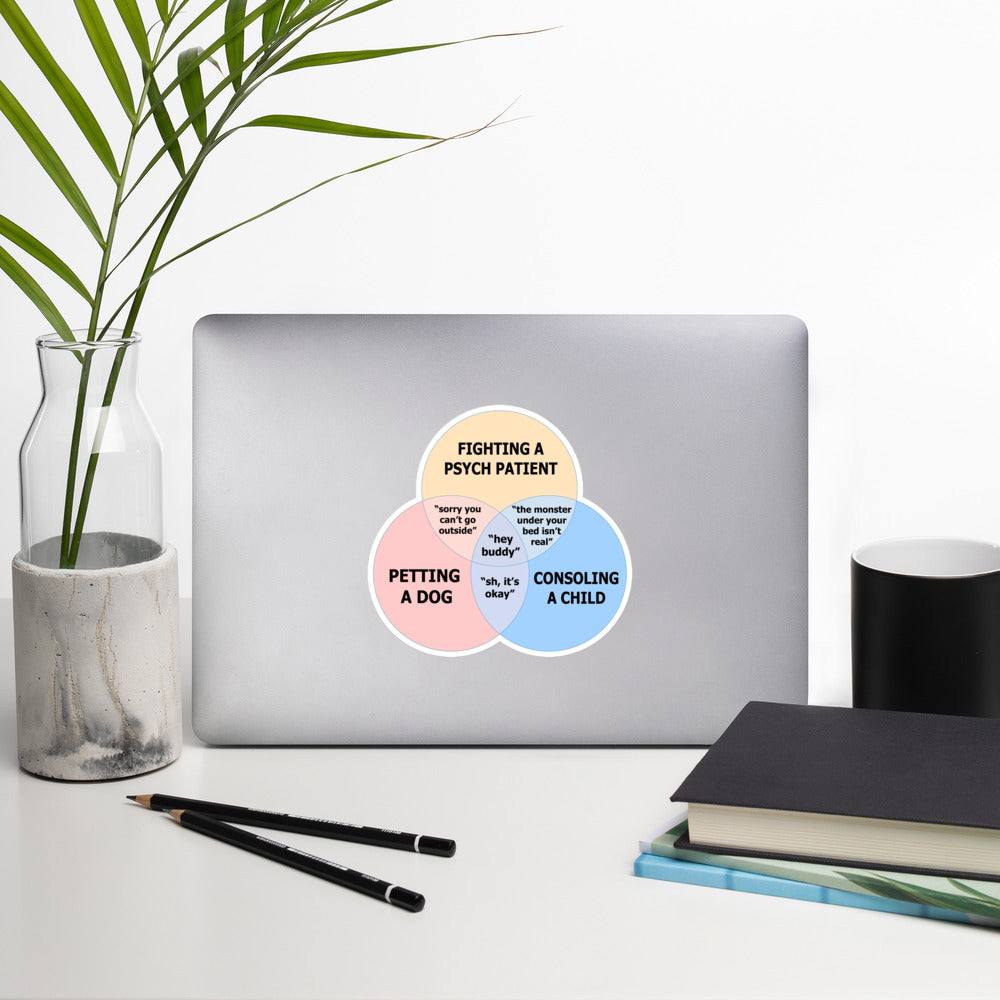 Psych Patient Venn Diagram Sticker