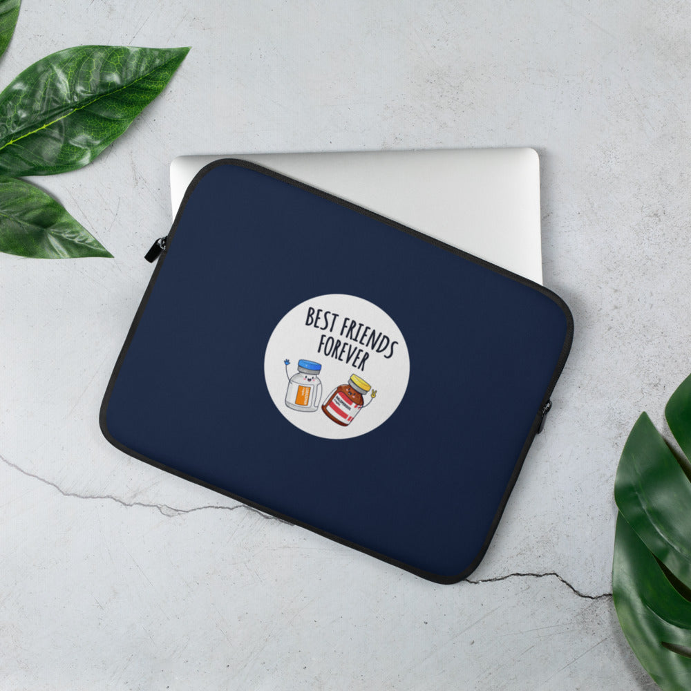 Best Friends Forever Laptop Sleeve - Navy