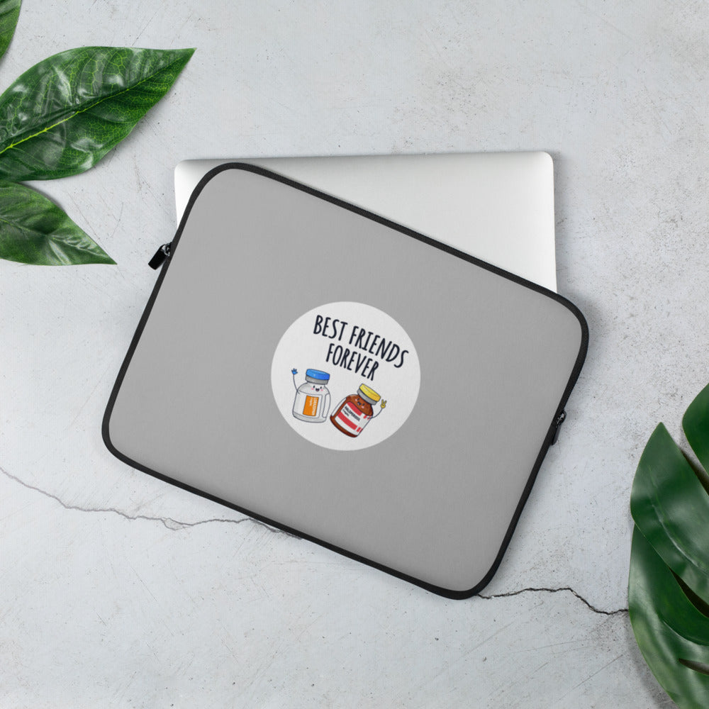 Best Friends Forever Laptop Sleeve - Grey