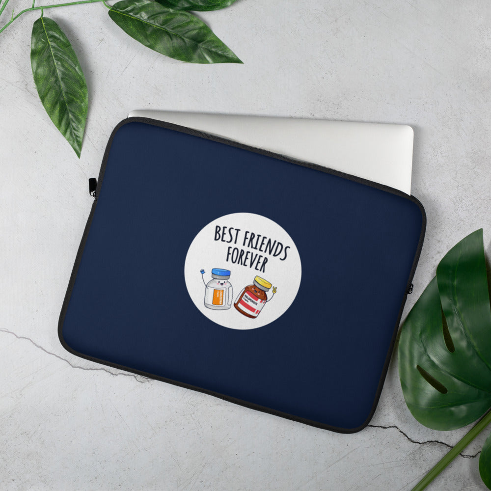 Best Friends Forever Laptop Sleeve - Navy