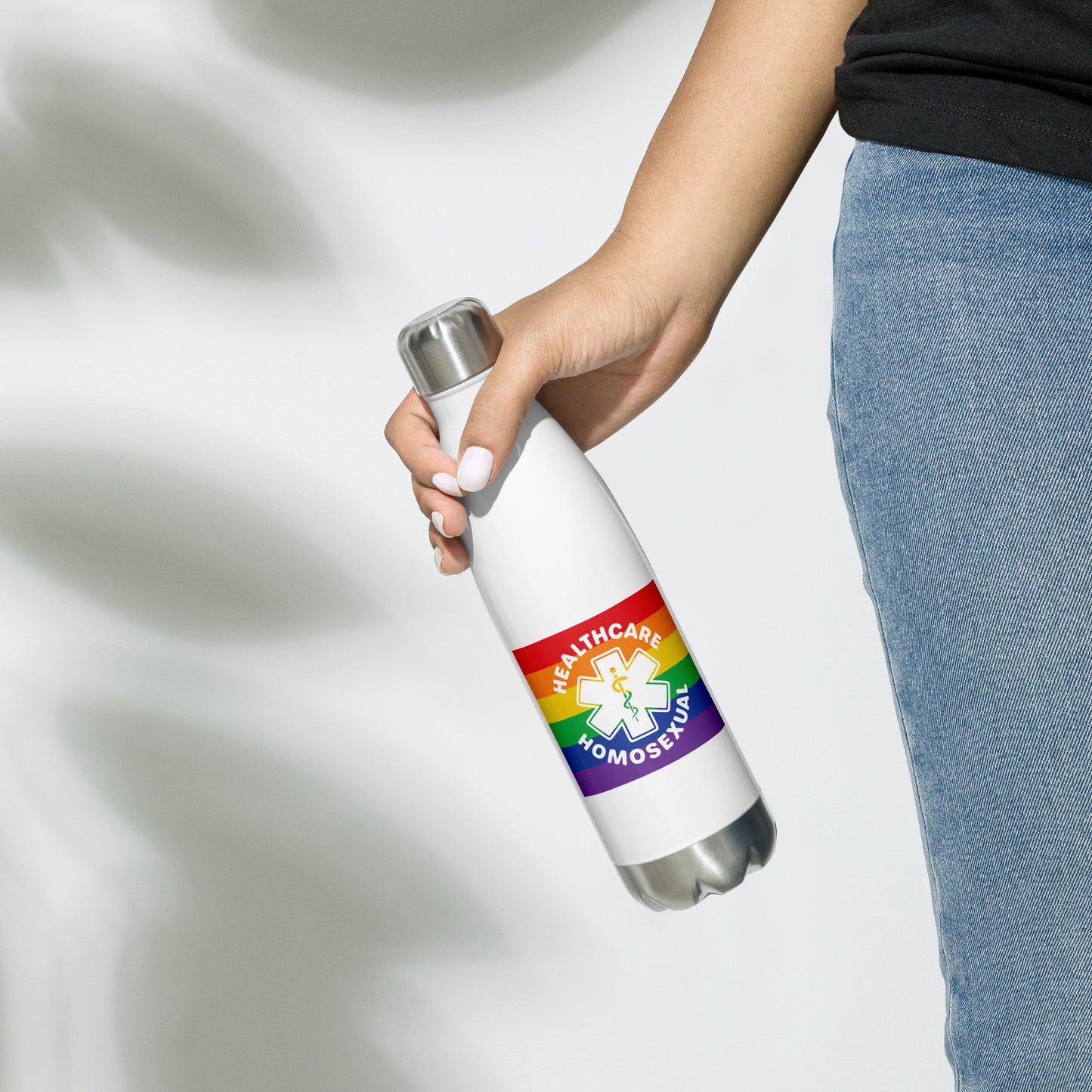 Healthcare Homosexual Rod of Asclepius Water Bottle