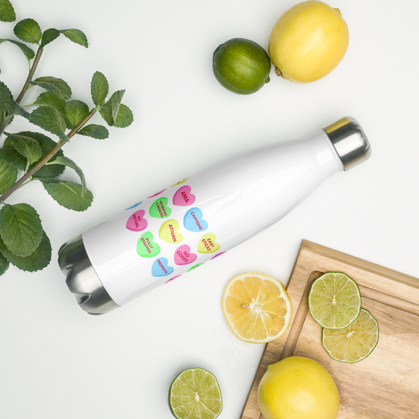 Candy Hearts Water Bottle