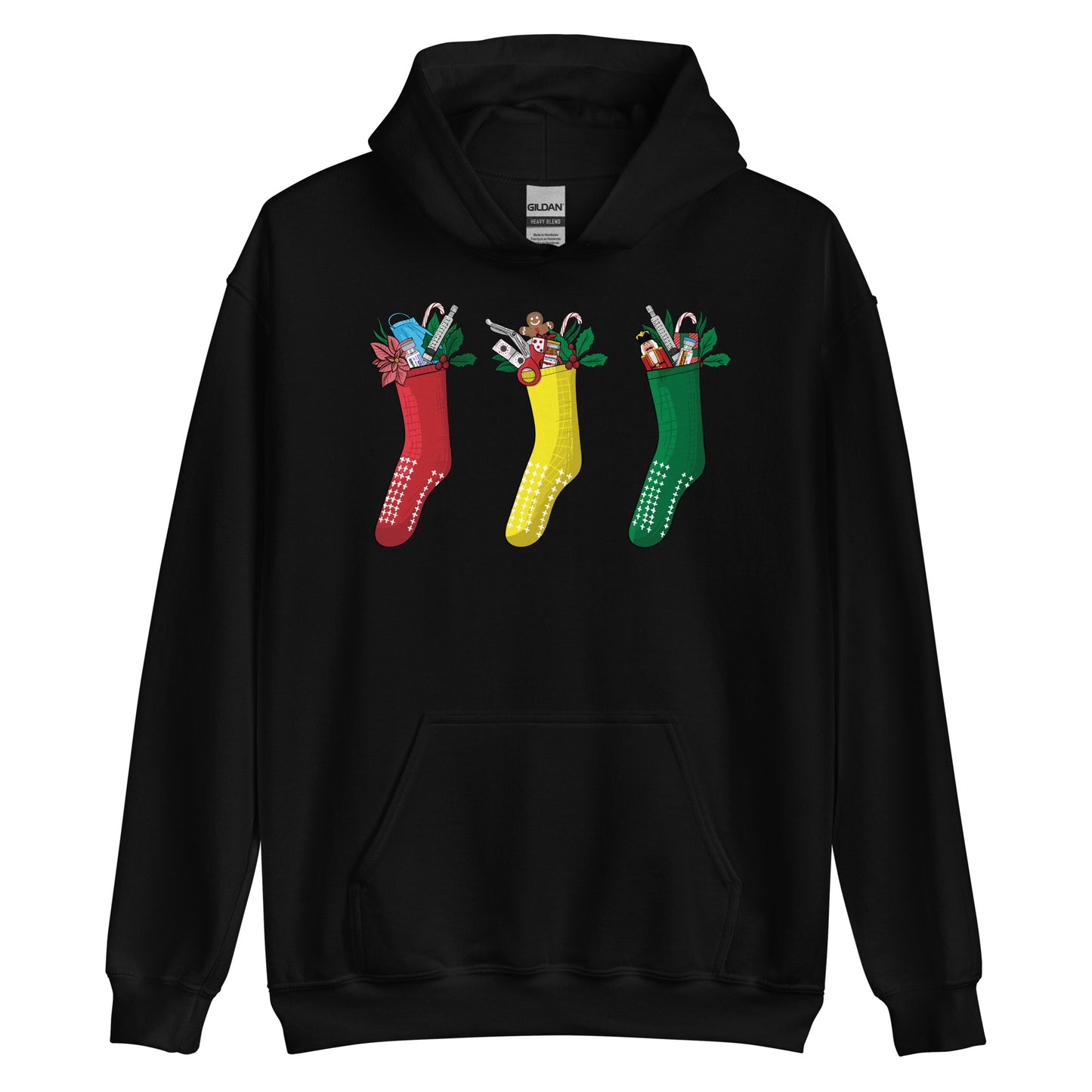 Grippy Christmas Stockings Hoodie