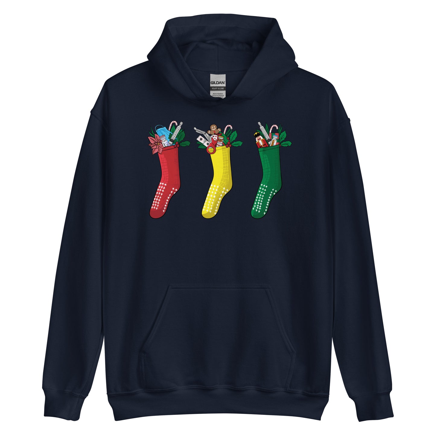 Grippy Christmas Stockings Hoodie