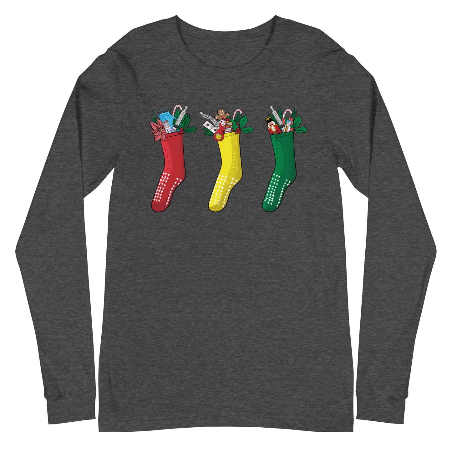 Grippy Christmas Stockings Long Sleeve Tee