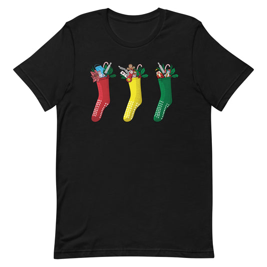 Grippy Christmas Stockings Tee