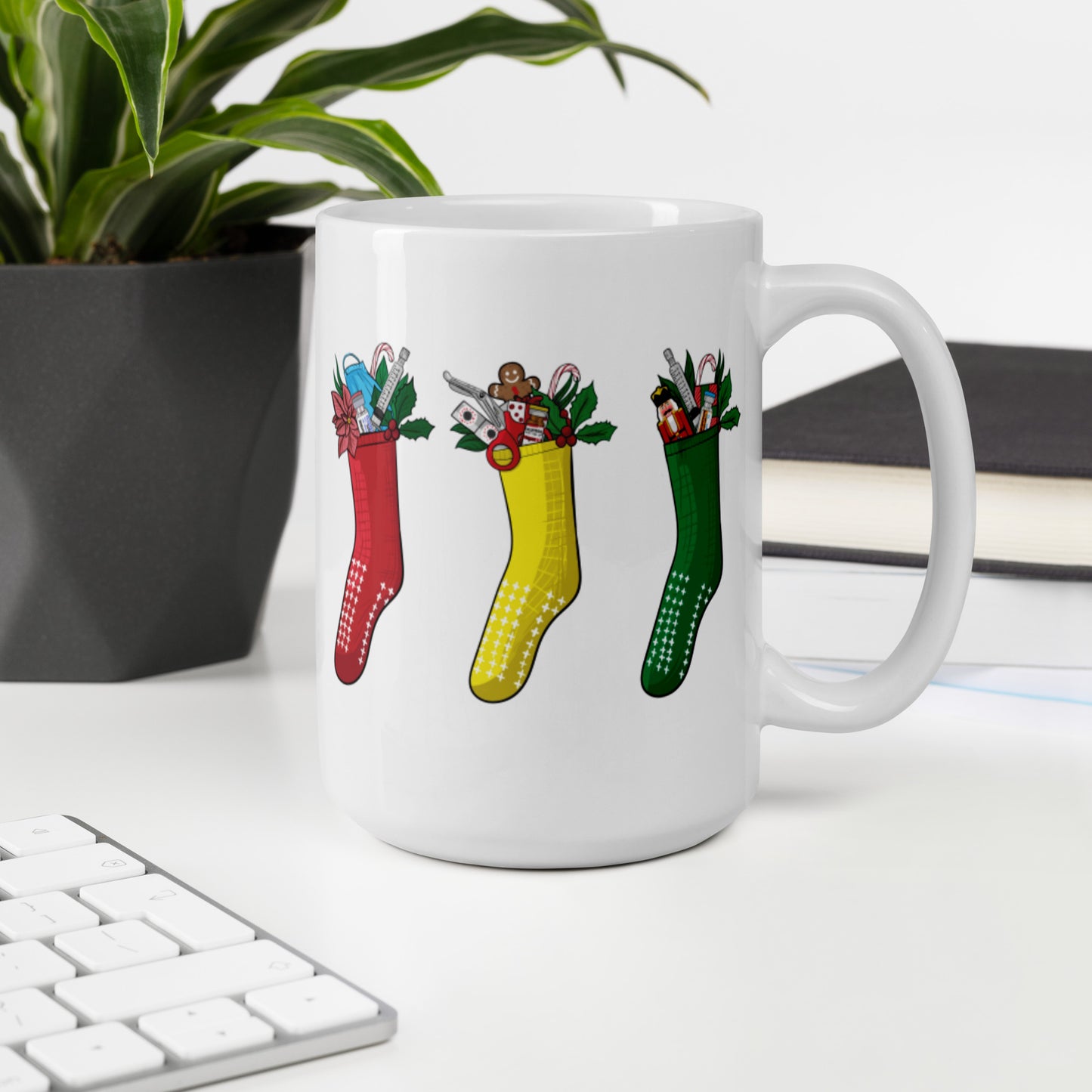 Grippy Christmas Stockings Mug