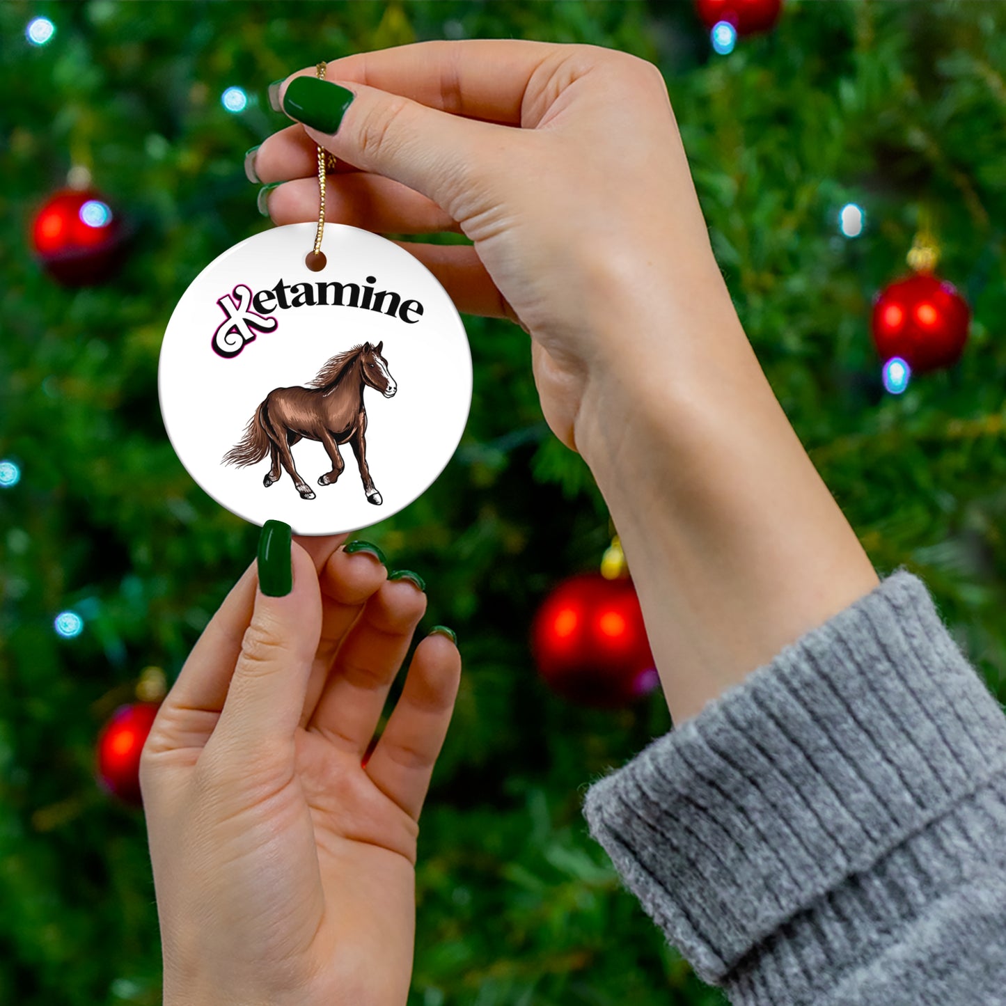 Ketamine Horse Christmas Tree Ornament