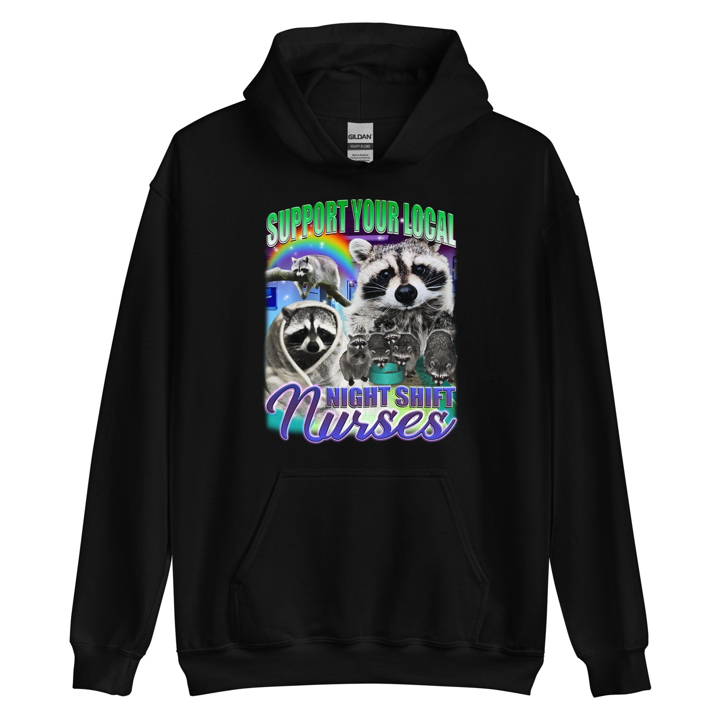 Raccoon Night Shift Nurse Hoodie