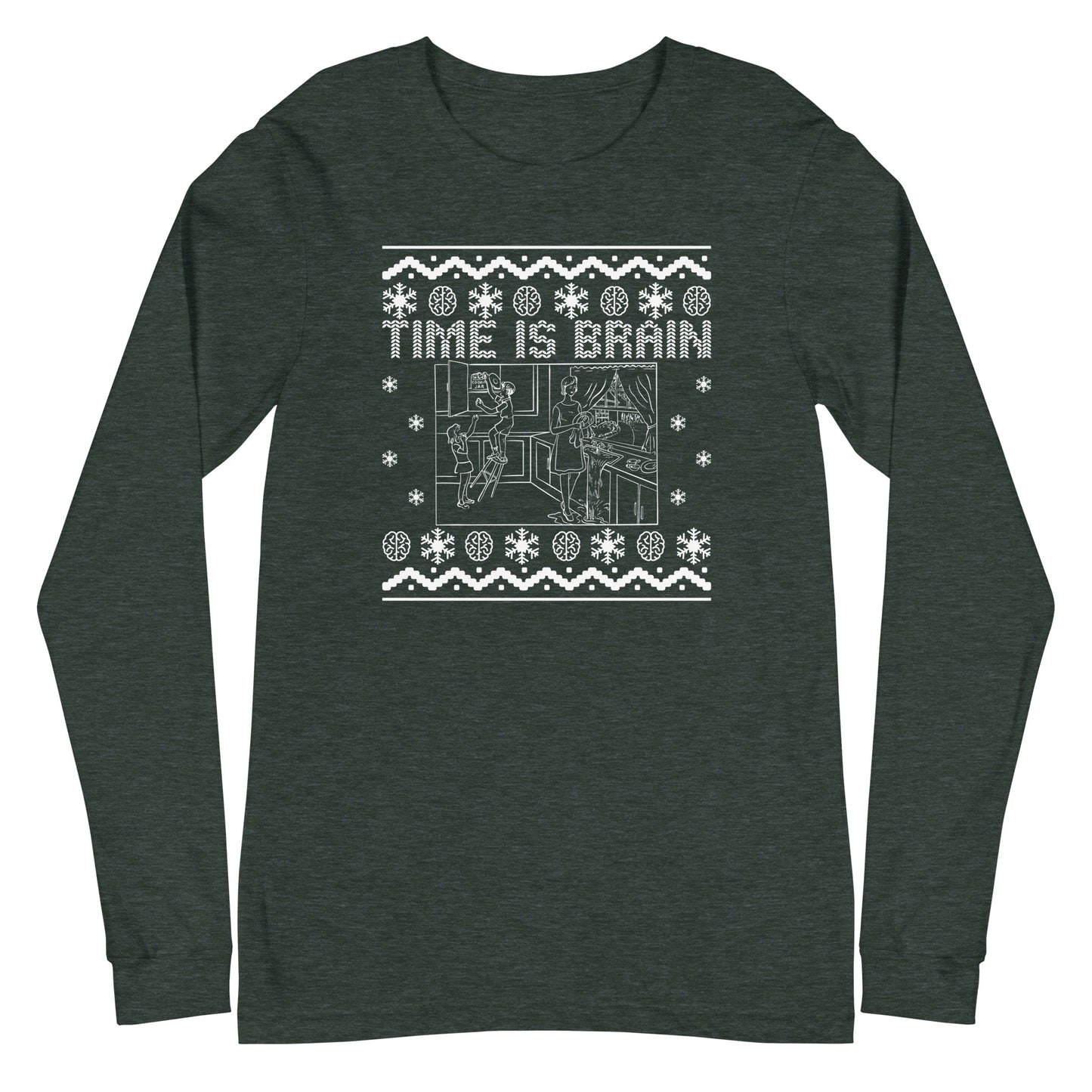 Time Is Brain Ugly Christmas Long Sleeve Tee
