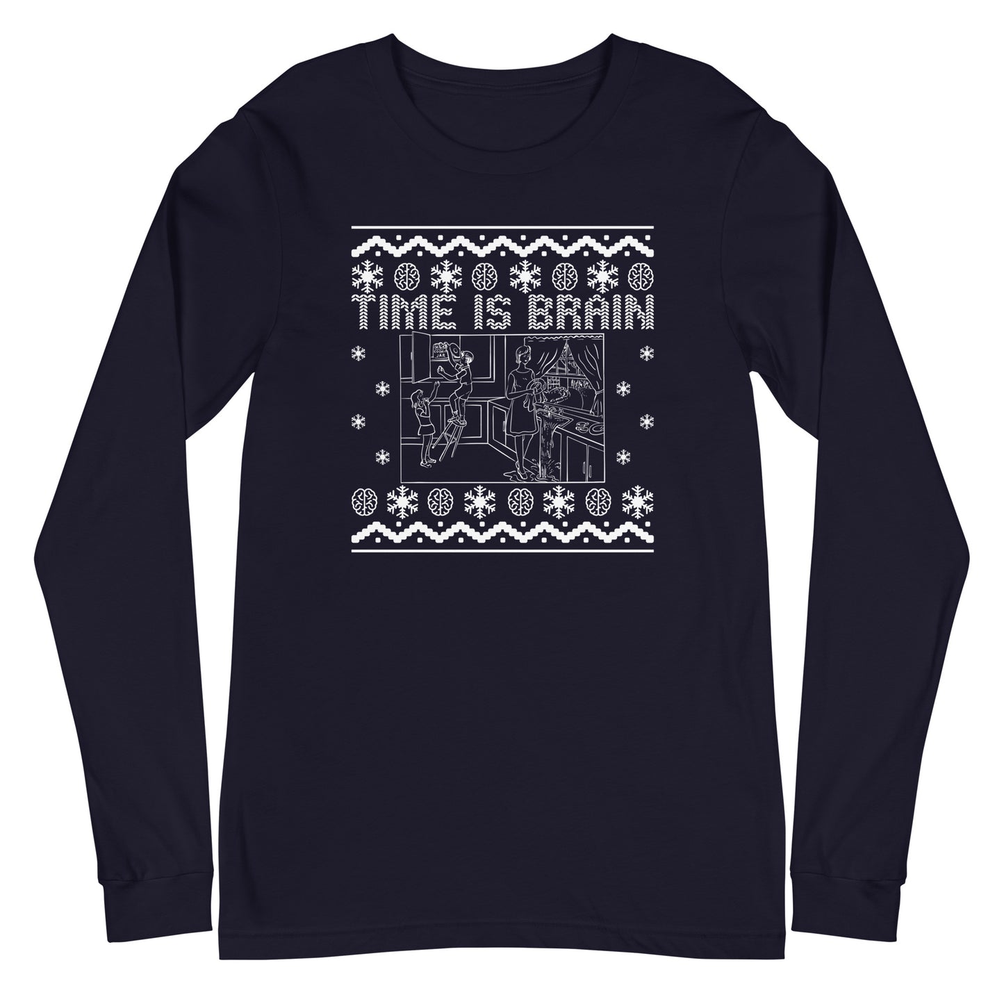 Time Is Brain Ugly Christmas Long Sleeve Tee