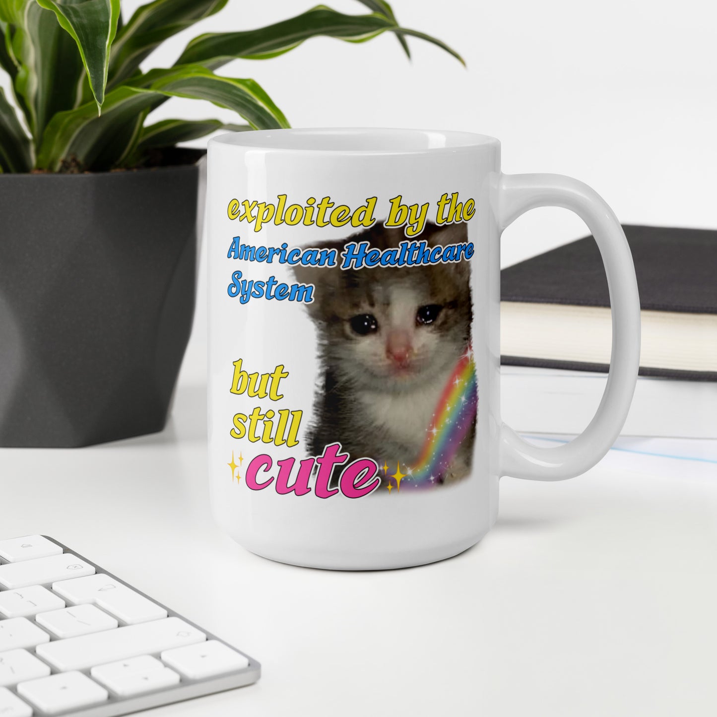 Exploited By The American Healthcare System Cat Mug