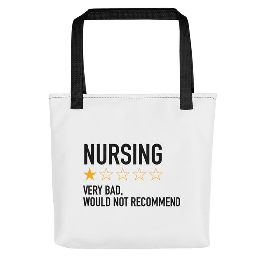 Nursing very bad, would not recommend Tote bag