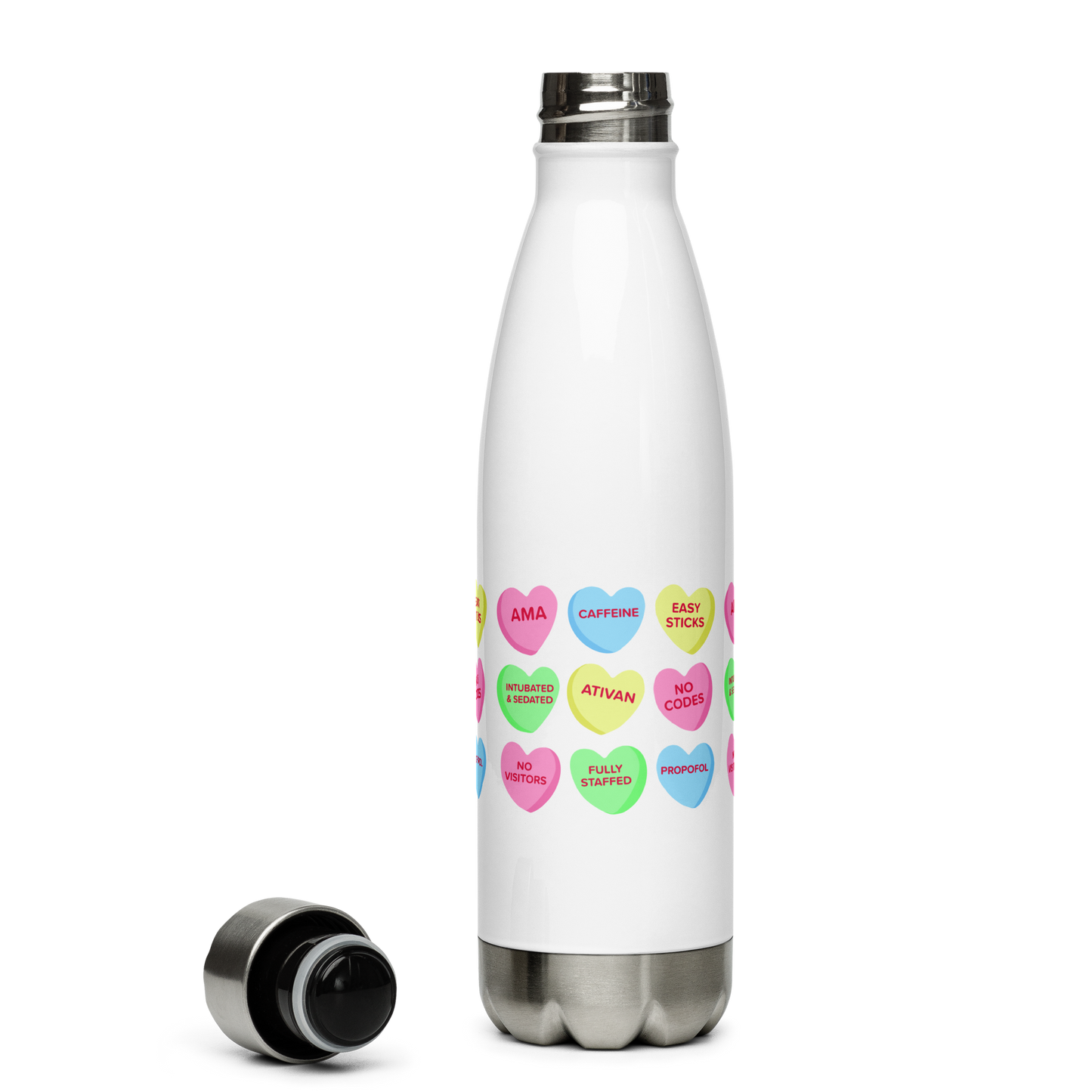 Candy Hearts Water Bottle