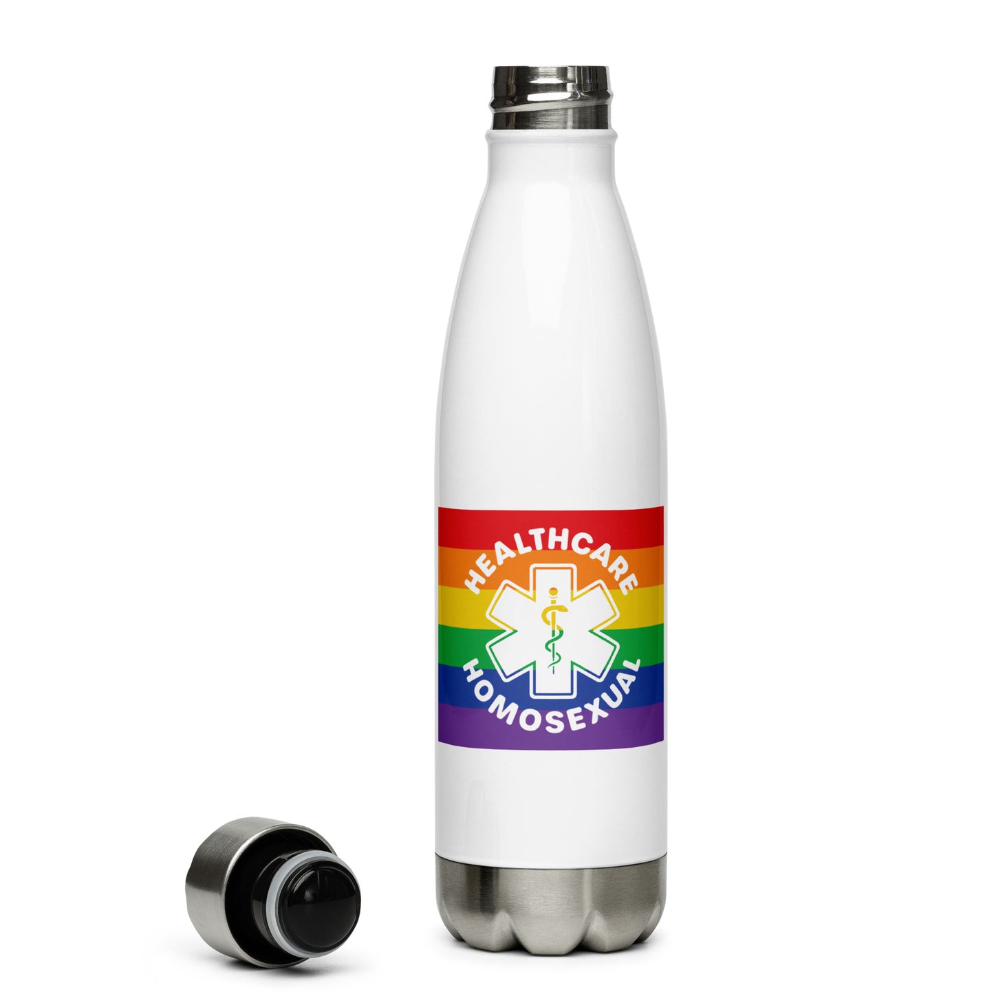 Healthcare Homosexual Rod of Asclepius Water Bottle
