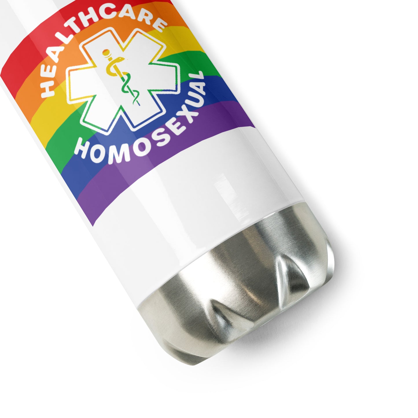 Healthcare Homosexual Rod of Asclepius Water Bottle