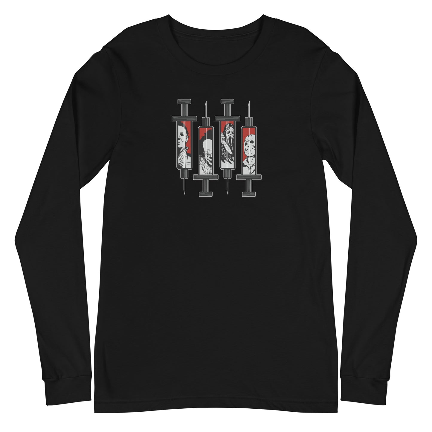 Horror Movie Syringes Long Sleeve Tee